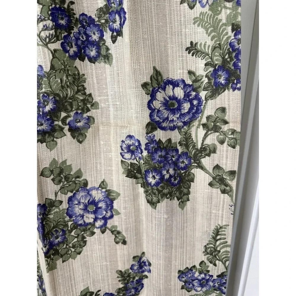 NEW VTG Purple Floral linen tablecloth handmade Made Eastern Europe 60x60
